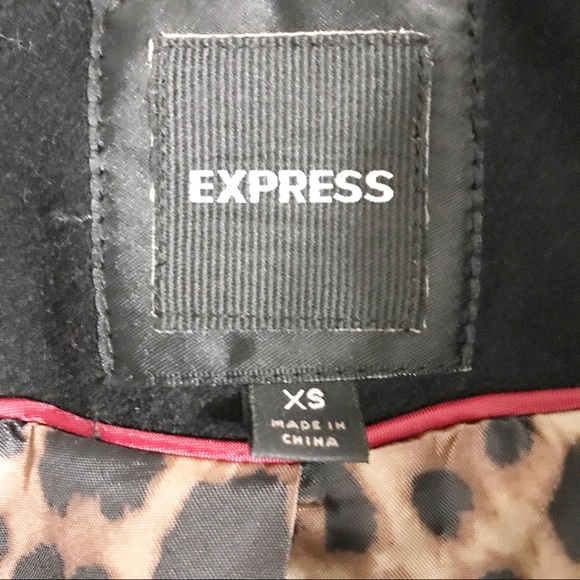 EXPRESS Wool Coat with Leopard Print Interior (XS) - Picture 5 of 7